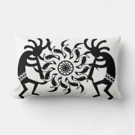 Almofada Lombar Sudoeste De Kokopelli Tribal Preto E Branco