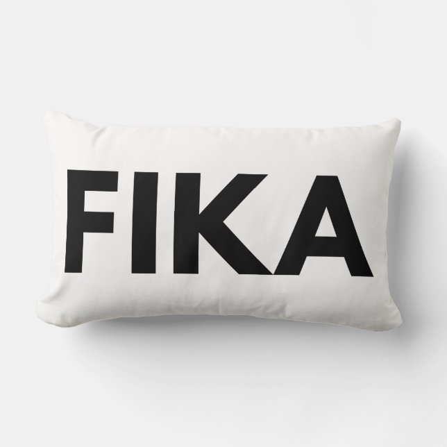 Almofada Lombar Sueco FIKA Bold Black e White (Frente)