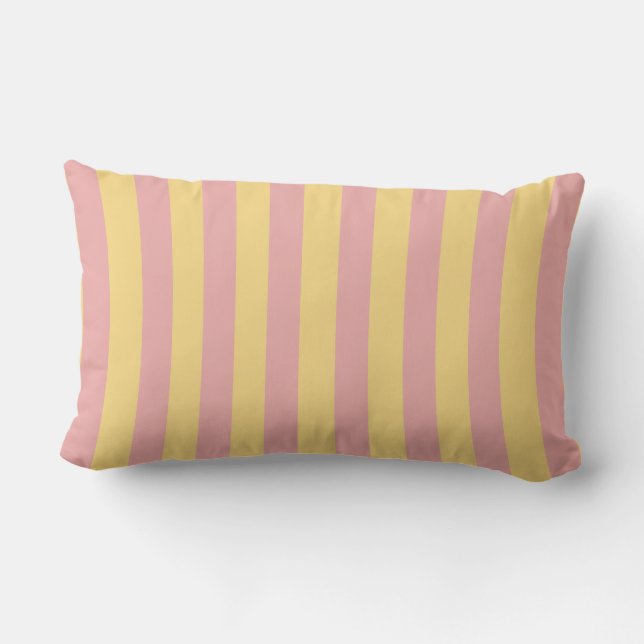 Almofada Lombar Sunny Yellow & Pink Striped  (Verso)