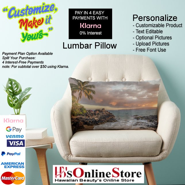 Almofada Lombar Sunset Beach Polyester Lumbar Travesseiro 12 (Sunset Beach Polyester Lumbar Pillow 12.)