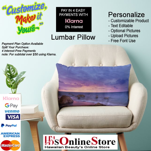 Almofada Lombar Sunset Beach Polyester Lumbar Travesseiro 13 (Sunset Beach Polyester Lumbar Pillow 13.)