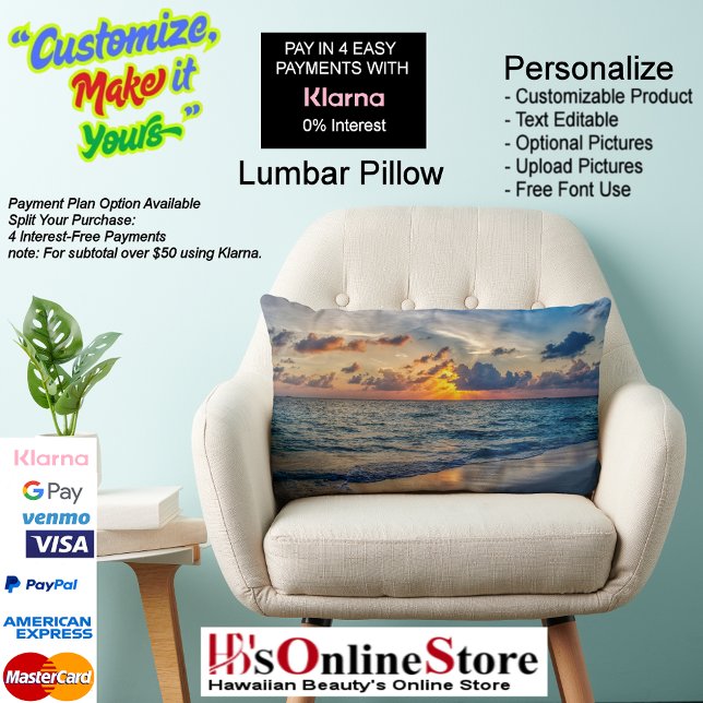 Almofada Lombar Sunset Beach Polyester Lumbar Travesseiro 20 (Sunset Beach Polyester Lumbar Pillow 20.

)