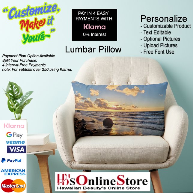 Almofada Lombar Sunset Beach Polyester Lumbar Travesseiro 27 (Sunset Beach Polyester Lumbar Pillow 27.)
