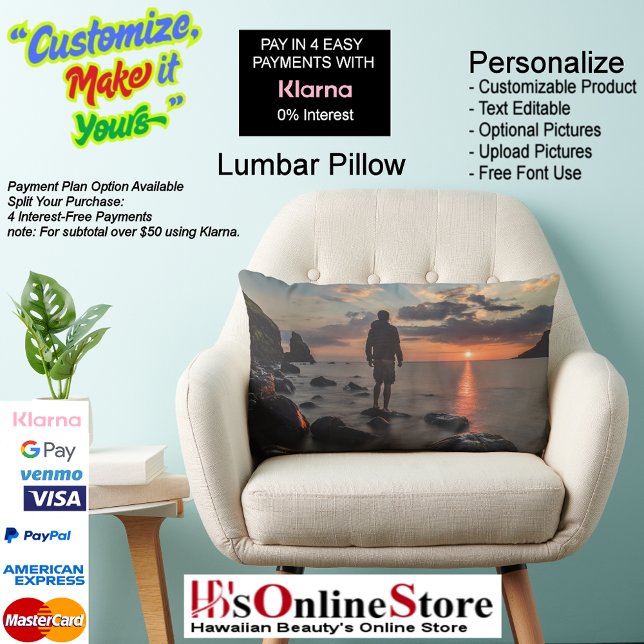 Almofada Lombar Sunset Beach Polyester Lumbar Travesseiro 32 (Sunset Beach Polyester Lumbar Pillow 32.)