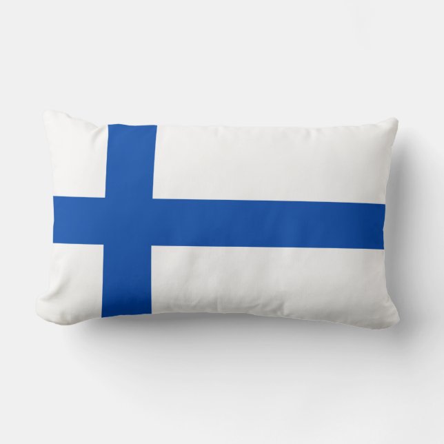Almofada Lombar Suomen Lippu - a bandeira de Finlandia (Frente)