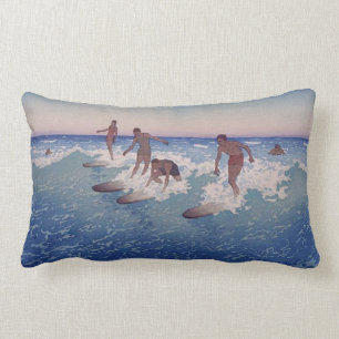 Almofada Lombar "Surf-Cavaleiros, Honolulu" - Charles W. Bartlett