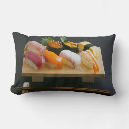 Almofada Lombar Sushi plate on wood - Japanese food cushion