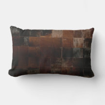 Tan Cowhide Impressão Cushion