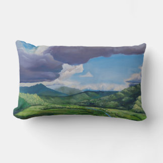 Almofada Lombar Taro Fields Hanalei Hawaii Oil Painting