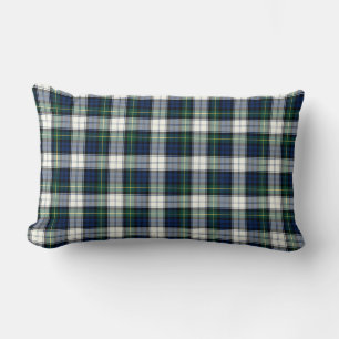 Almofada Lombar Tartan do vestido dos azuis marinhos e do branco