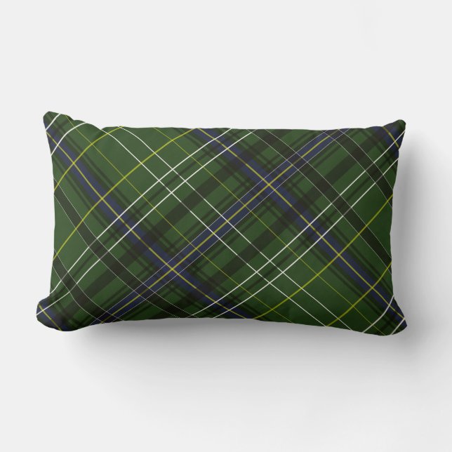 Almofada Lombar Tartan em verde (Frente)