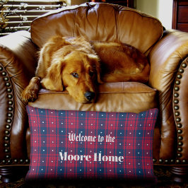 Almofada Lombar Tartan - Patriótico - Estrelas Brancas Azuis Verme