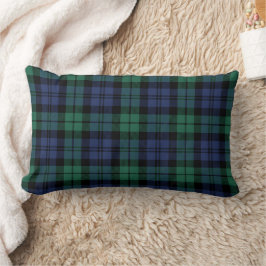 Almofada Lombar Tartan Plaid Verde Clássico Naval Preto Watch