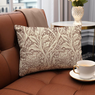 Almofada Lombar Taupe Brown Arcadia William Morris Hawthorn