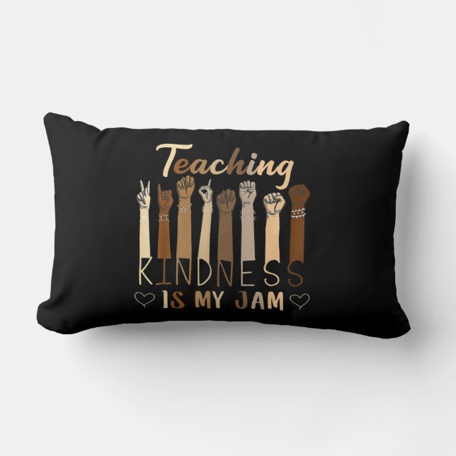 Almofada Lombar Teaching Kindness Is My Jam Autism Awareness T-Shi (Frente)
