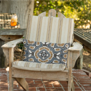 Almofada Lombar Teal Blue Mostard Ochre Brown Orient Arte Tribal