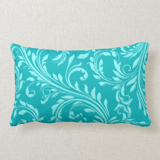 Almofada Lombar Teal, travesseiro decorativo lombar Aqua floral