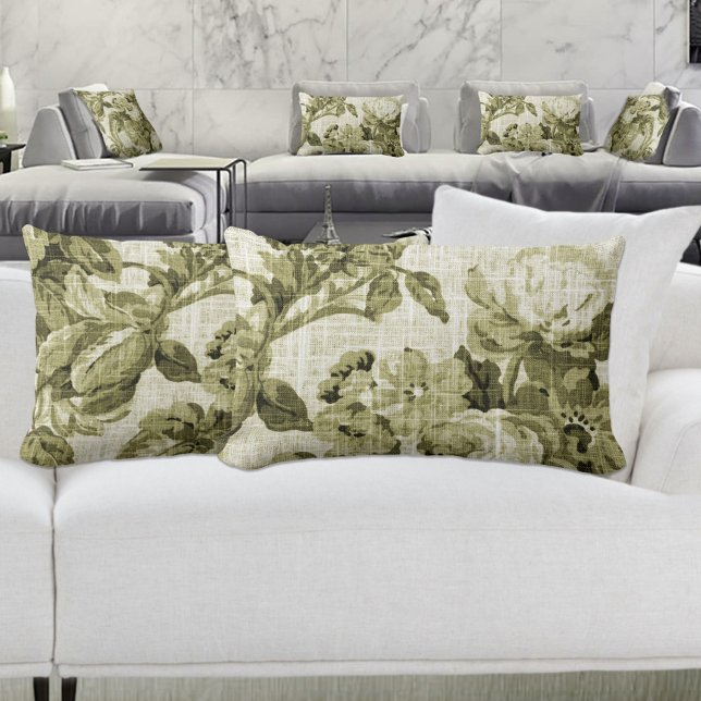 Almofada Lombar Tecido De Banho Botânico Oleícola Verde N.O 5 (Criador carregado)