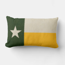 Almofada Lombar Tecido verde e Dourado da bandeira de Texas