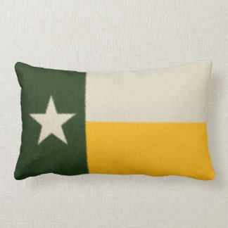 Almofada Lombar Tecido verde e Dourado da bandeira de Texas