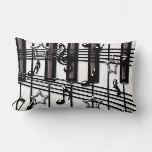 Almofada Lombar Teclado de piano de cauda com notas da música