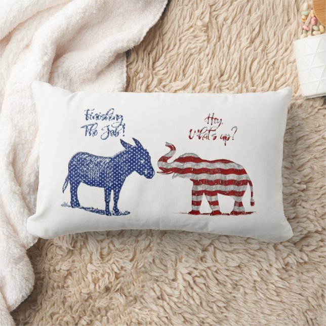 Almofada Lombar Tema das Eleições Engraçadas Pro Democratas Biden  (Cobertor)