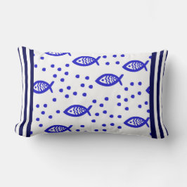 Almofada Lombar Tema Marinho Elementos Náuticos Estirpes De Peixes