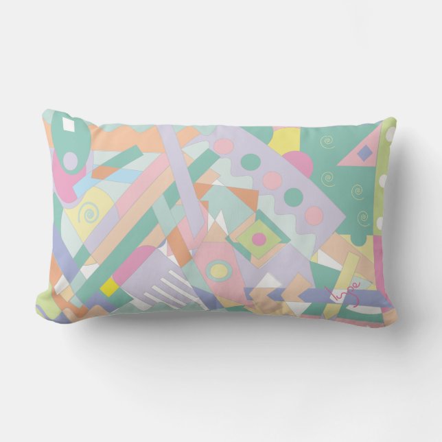 Almofada Lombar Tendência Chic de Padrão Geométrico Moderno para A (Frente)