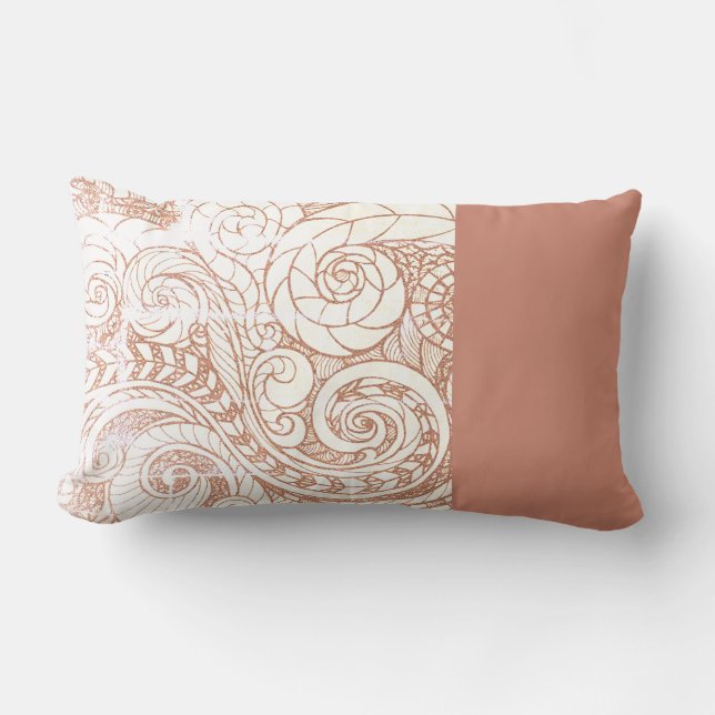 Almofada Lombar Terracotta Botanical Swirl (Frente)