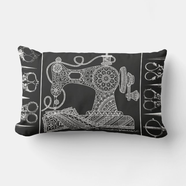 Almofada Lombar "Tesoura Vintage" (Frente)