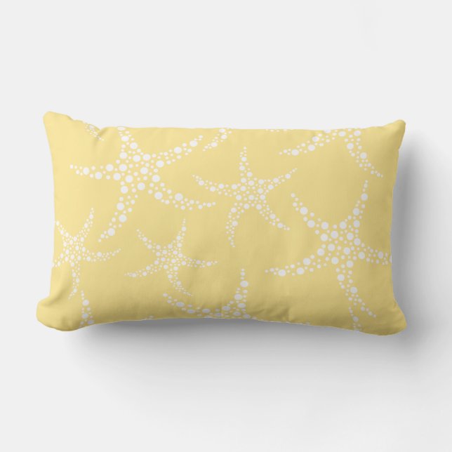 Almofada Lombar Teste padrão amarelo e branco de Sandy da estrela (Frente)