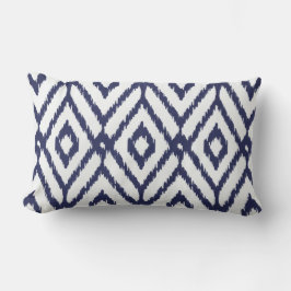 Almofada Lombar Teste padrão azul e branco chique moderno do