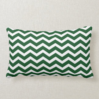 Almofada Lombar Teste padrão branco verde escuro de Chevron