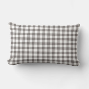 Almofada Lombar Teste padrão cinzento do guingão Checkered