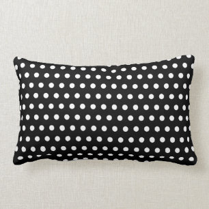 Almofada Lombar Teste padrão de bolinhas preto e branco. Manchado