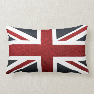 Almofada Lombar Teste padrão de couro Union Jack Ingleses da