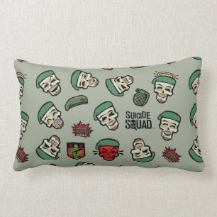 Almofada Lombar Teste padrão de Emoji da bandeira do rick do
