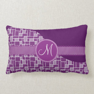 Almofada Lombar Teste padrão de onda roxo do azulejo da inicial