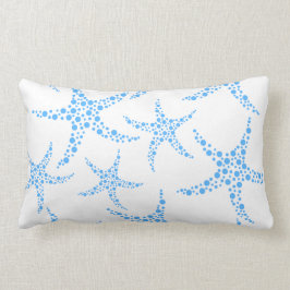 Almofada Lombar Teste padrão Dotty da estrela do mar em azul e em
