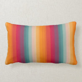 Almofada Lombar Teste padrão listrado do arco-íris retro