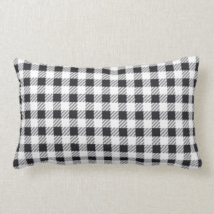 Almofada Lombar Teste padrão preto & branco do guingão