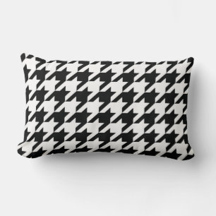 Almofada Lombar Teste padrão preto e branco de Houdstooth