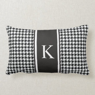 Almofada Lombar Teste padrão preto e branco de Houndstooth