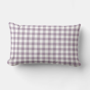 Almofada Lombar Teste padrão roxo e branco Pastel do guingão