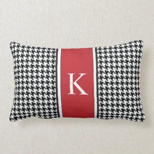 Almofada Lombar Teste padrão vermelho branco preto de Houndstooth