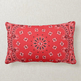 Almofada Lombar Teste padrão vermelho do Bandanna de Paisley