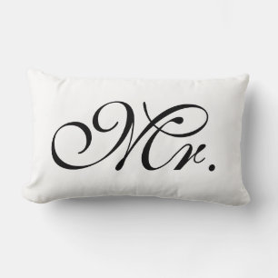 Almofada Lombar Texto Do Sr. Scroll A Preto E Branco