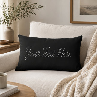 Almofada Lombar Texto Personalizado Preto e Branco em Letra de For