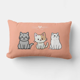 Almofada Lombar Three Sitting Cats Illustrations