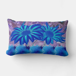 Almofada Lombar Throw Pillow Blue flowers 